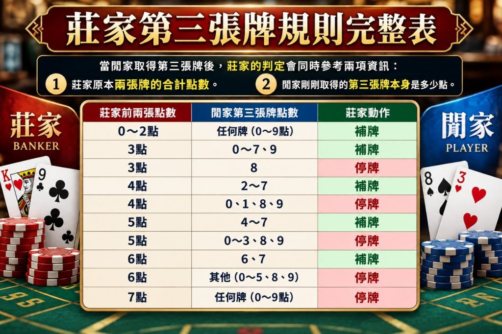 百家樂補牌規則